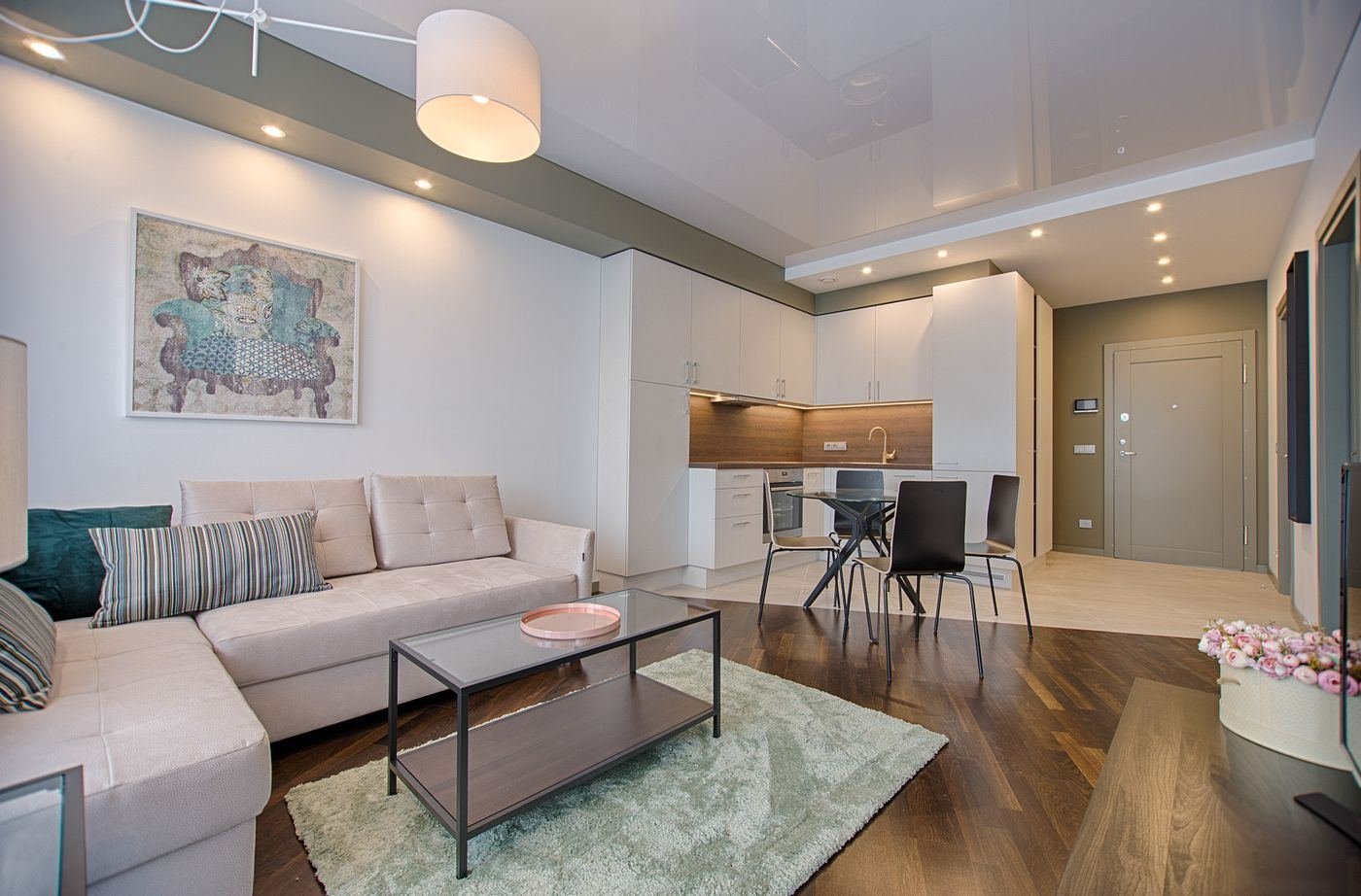 Sala de un departamento amueblado